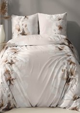 Flanelové povlečení 140x200 + 70x90 - Šípková růže na béžovém