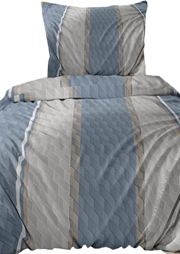 Flanelové povlečení 140x220 +70x90 - Geometrie modrá na zip