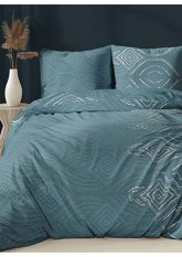 Bavlněné saténové povlečení 140x200 +70x90 - Oko tyrkysové