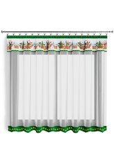 Hotová vánoční záclona 300x140cm - Sněhuláci zelení Hotová vánoční záclona 300x140cm - Sněhuláci zelení