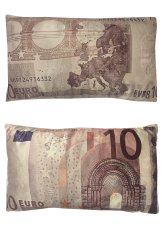 Dekorační polštář bankovka 10 Eur 30x50cm
