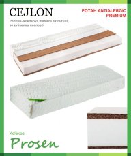 Antialergická pěnová matrace s kokosem CEJLON s povlakem Antialergic Premium