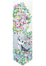 Panelový závěs dětský 50x160cm - Kočička květiny barevné