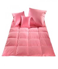 Přírodní péřová přikrývka 140x200 1500g prošitá růžová