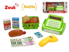 Dětská registrační pokladna 17x6cm na baterie se světlem a zvukem s doplňky