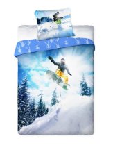 Bavlněné dětské povlečení s motivem Snowboard 140x200+70x90