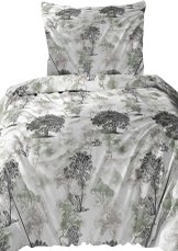 Bavlněné saténové povlečení 140x220 +70x90 - Stromy šedo/zelené 5075B na zip Bavlněné saténové povlečení 140x220 +70x90 - Stromy šedo/zelené 5075B na zip