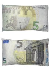 Dekorační polštář bankovka 5 Eur 30x50cm