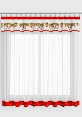 Hotová vánoční záclona 300x140cm - Baňky Hotová vánoční záclona 300x140cm - Baňky
