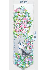 Panelový závěs dětský 50x160cm - Kočička květiny barevné rozměr