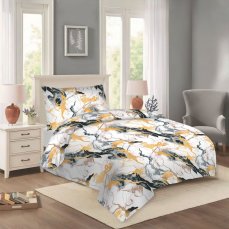 Bavlněné povlečení 140x200+70x90 - Mramor žlutošedý Bavlněné povlečení 140x200+70x90 - Mramor žlutošedý