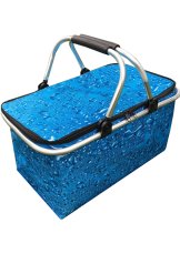 Piknikový košík termo světle modrý vzor voda