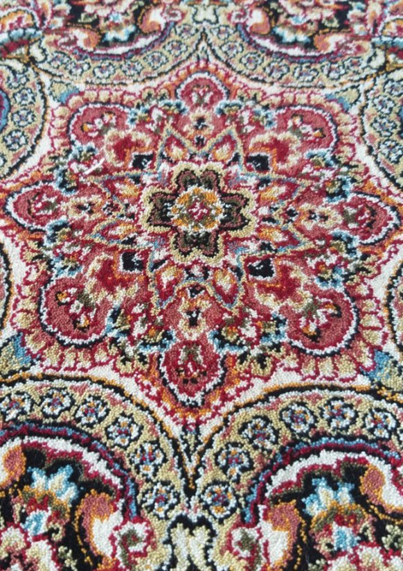 Kusový exclusivní koberec PERS 04 - červený - Barva: Červená, Rozměry : 400x500, Vzor: Mandala, Výška vlasu: Do 0,9cm, Název: PERS, Rozměr balení v cm: 80/80/150