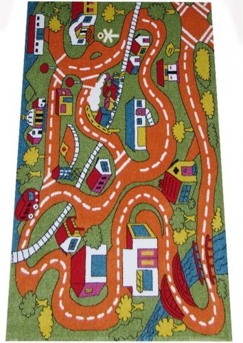 Dětský kusový koberec město a ulice barvy oranžové 4sleep