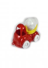 Autíčko plastové s domíchavačem 10cm barvy červené s bílou míchačkou 