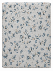 Přikrývka MILANO 160x200 Letní 250g - Lístečky modré na šedé