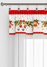 Hotová vánoční záclona 300x140cm - Baňky horní lem