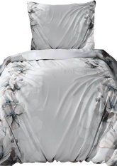 Flanelové povlečení 140x200 + 70x90 - Šípková růže  na šedém na zip