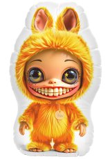 Dekorační polštář Labubi - žlutý