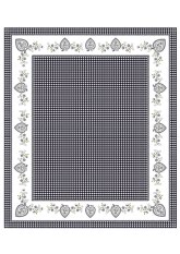 Velký ubrus 120x140cm srdce folk hnědý na bílém Velký ubrus 120x140cm srdce folk hnědý na bílém