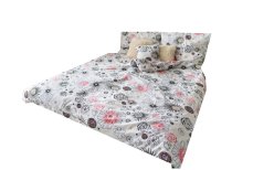 Bavlněné povlečení 140x200+70x90 - Květiny červené a černé na bílém 1 Bavlněné povlečení 140x200+70x90 - Květiny červené a černé na bílém 1