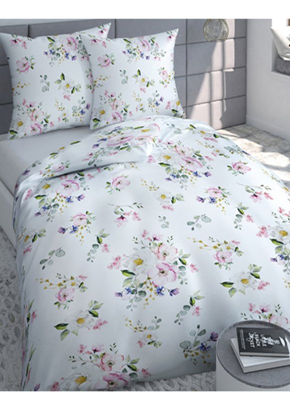 Povlečení bavlněný satén 140x200 + 70x90 - 428 růže 