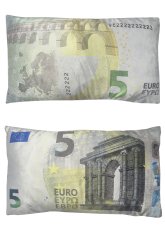 Dekorační polštář bankovka 5 Eur 30x50cm
