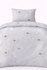 Krepové povlečení 140x200+70x90cm - Pampeliška bílá/šedá Krepové povlečení 140x200+70x90cm - Pampeliška bílá/šedá