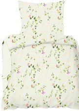 Krepové povlečení 140x200+70x90cm - Drobné květinky na ecru