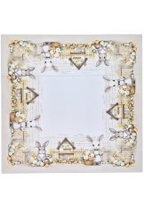 Velikonoční ubrus s motivem zajíčků, domečků a vajíček. 75x75cm. Velikonoční ubrus s motivem zajíčků, domečků a vajíček. 75x75cm.