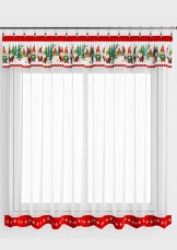 Hotová vánoční záclona 300x140cm - Skřítci červení Hotová vánoční záclona 300x140cm - Skřítci červení