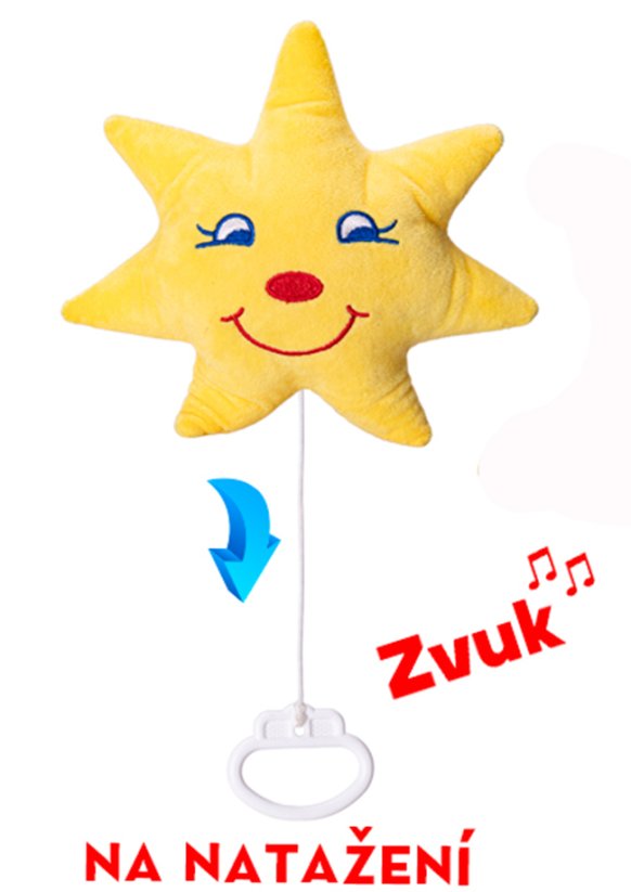 Hvězdička plyšová 20cm natahovací hrací strojek se zvukem
