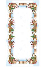 Vánoční ubrus Sněhuláci zelený