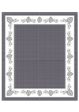 Velký ubrus 120x140cm srdce folk hnědý na bílém Velký ubrus 120x140cm srdce folk hnědý na bílém