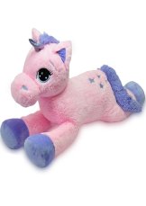 Velký plyšový jednorožec 120cm růžový ležící