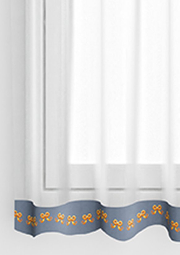 Hotová vánoční záclona 300x140cm - Šišky šedá dolní lem