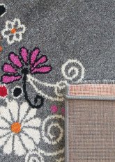 Dětský kusový koberec Motýl šedý