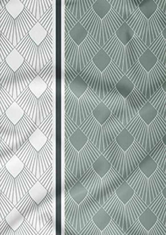 Flanelové povlečení 140x200 +70x90 - Geometrické tvary na zeleném detail