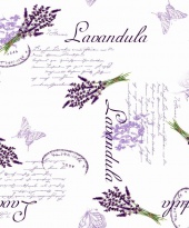 Dekorační látka Satinet s motivem tmavé lavendule