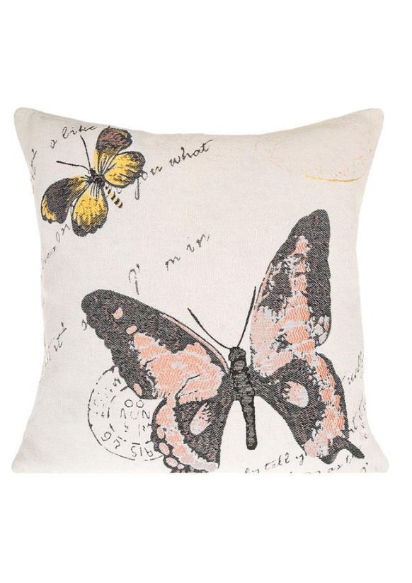 Dekorační povlak 45x45cm na zip motýl starorůžový