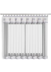 Hotová záclona 300x160cm - Mašle na béžovém na bílém podkladu