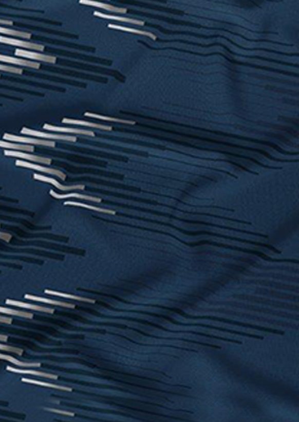 Bavlněné saténové povlečení 140x200 +70x90 - Zik zak modrý detail