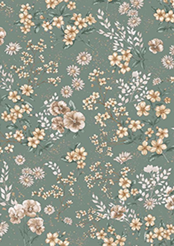 Bavlněné povlečení Lux 140x200+70x90cm - Drobné béžové květinky natura detail