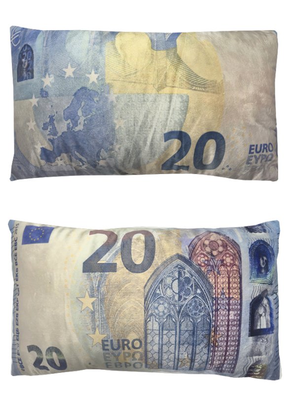 Dekorační polštář bankovka 20 Eur 30x50cm