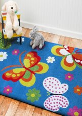 Dětský kusový koberec motýlci 14 barvy modré 4sleep detail