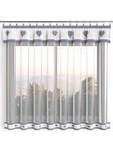 Hotová záclona 300x160cm - Srdce na béžovém