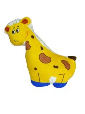 Dětský polštářek z veluru Žirafka žlutá