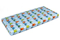 Dětská pěnová zdravotní matrace 140x70x10cm sovičky modré s prošívaným potahem na zip Dětská pěnová zdravotní matrace 140x70x10cm sovičky modré s prošívaným potahem na zip