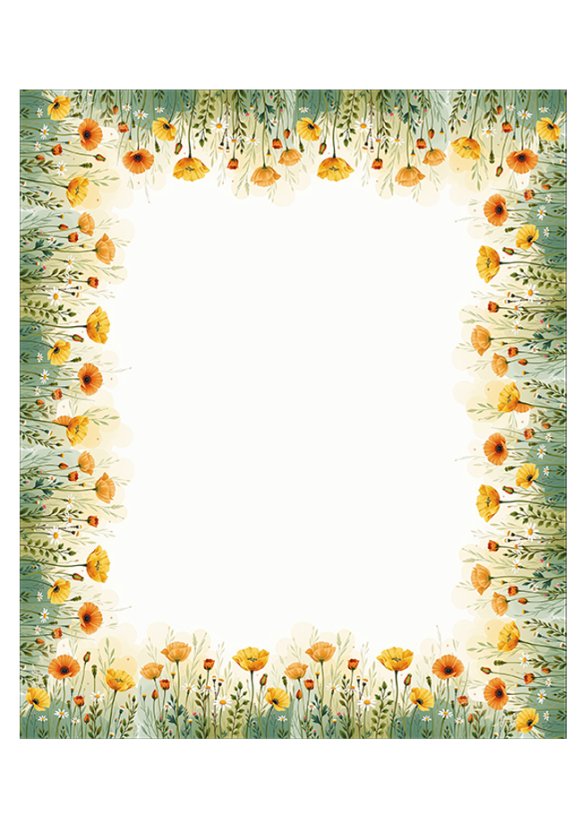 Velký ubrus 120x140cm louka máky