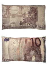 Dekorační polštář bankovka 10 Eur 30x50cm